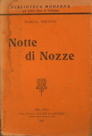 Notte di nozze - Marcel Prévost - copertina