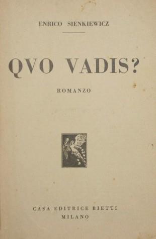 Quo vadis?. Romanzo - Henryk Sienkiewicz - copertina