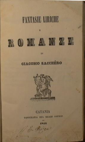 Fantasie liriche e romanze - Giacomo Sacchero - copertina