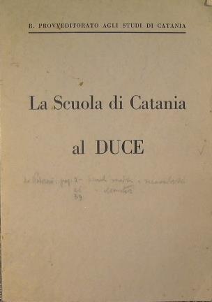 La scuola di Catania al Duce - copertina