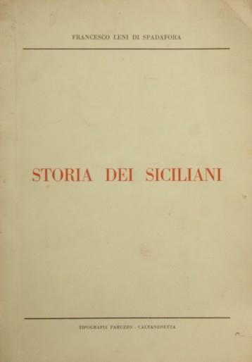 Storia dei Siciliani - Francesco Spadafora - copertina