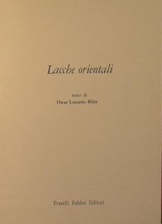 Lacche orientali - Oscar Luzzatto Bilitz - copertina