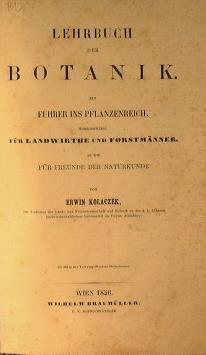 Lehrbuch der Botanik - Erwin Kolaczek - copertina