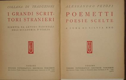 Poemetti. Poesie scelte - Sándor Petöfi - copertina