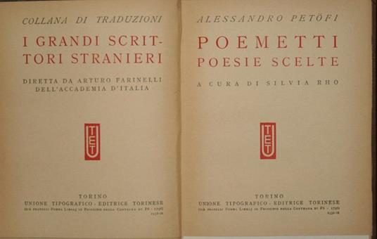 Poemetti. Poesie scelte - Sándor Petöfi - copertina