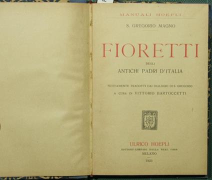 Fioretti degli antichi Padri d'Italia - Gregorio Magno (san) - copertina