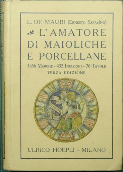 L' amatore di maioliche e porcellane - L. De Mauri - copertina