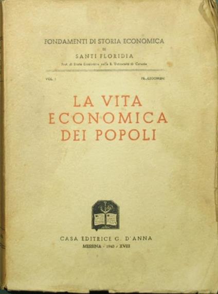 La vita economica dei popoli - Santi Floridia - copertina