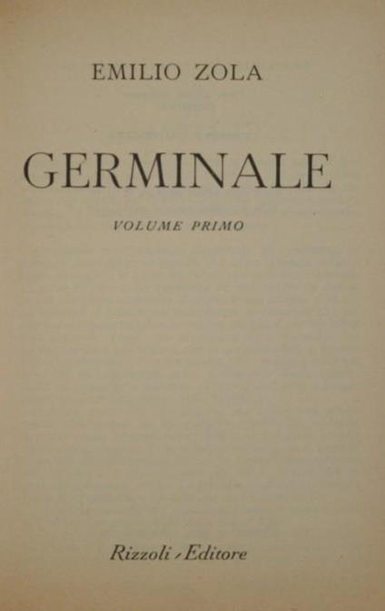 Germinale - Émile Zola - copertina