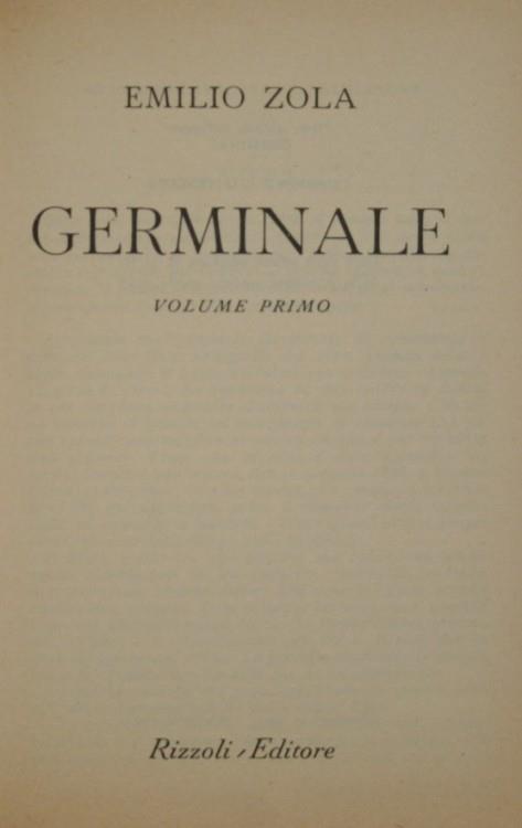 Germinale - Émile Zola - copertina