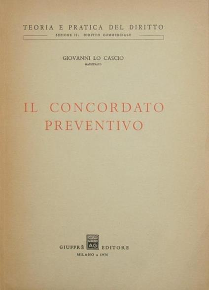 Il concordato preventivo - Giovanni Lo Cascio - copertina