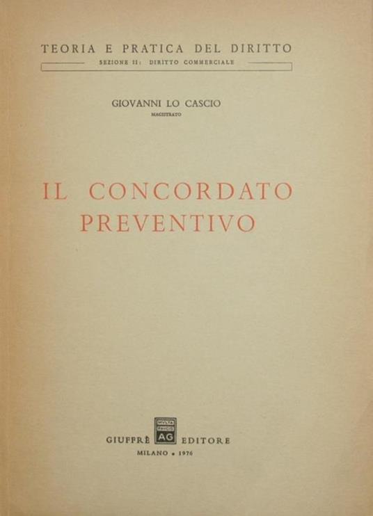 Il concordato preventivo - Giovanni Lo Cascio - copertina