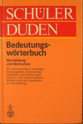 Bedeutungs-worterbuch. Wortbildung und Wortschatz - Wolfgang Muller - copertina