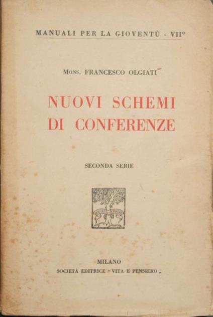 Nuovi schemi di conferenze - Francesco Olgiati - copertina
