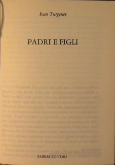 Padri e figli - Ivan Turgenev - copertina