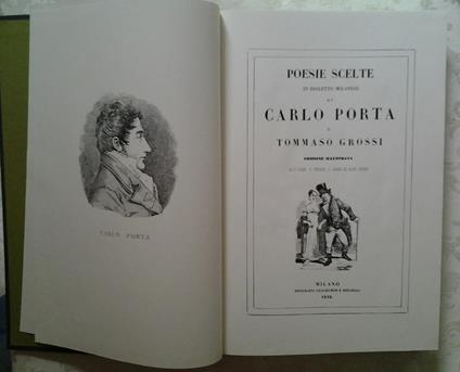 Poesie scelte in dialetto milanese. Edizione illustrata da f. Gonin, p. Riccardi, l. Sacchi ed altri artisti - Carlo Porta,Tommaso Grossi - copertina