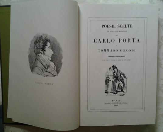 Poesie scelte in dialetto milanese. Edizione illustrata da f. Gonin, p. Riccardi, l. Sacchi ed altri artisti - Carlo Porta,Tommaso Grossi - copertina