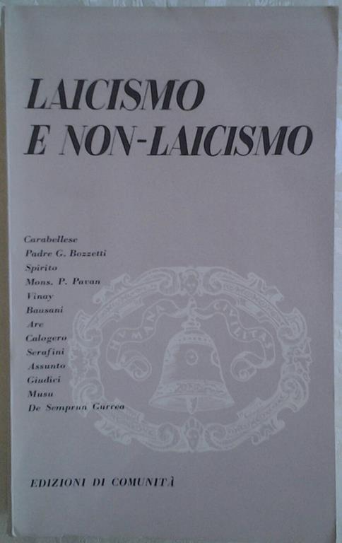 Laicismo e non laicismo - copertina
