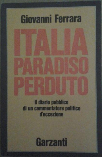 Italia, paradiso perduto - Giovanni Ferrara - copertina