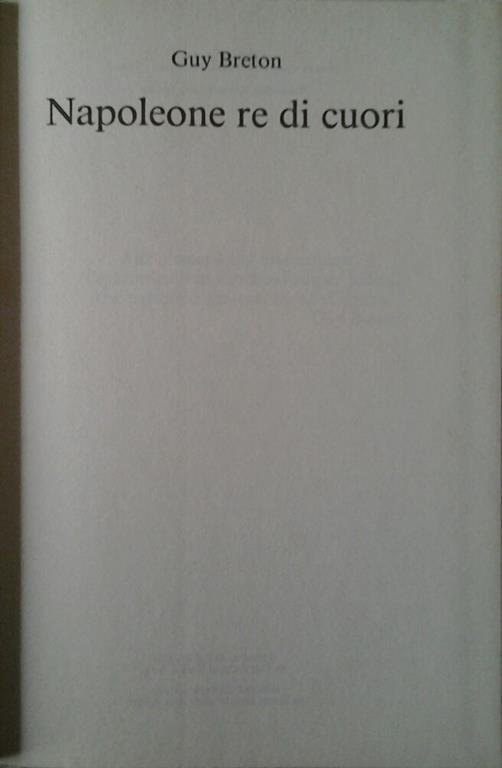 Napoleone re di cuori - Guy Breton - copertina