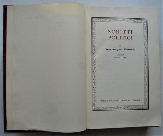 Scritti Politici - Jean-Jacques Rousseau - copertina