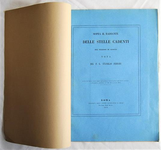 Sopra Il Radiante Delle Stelle Cadenti Del Periodo Di Agosto - Stanislao Ferrari - copertina