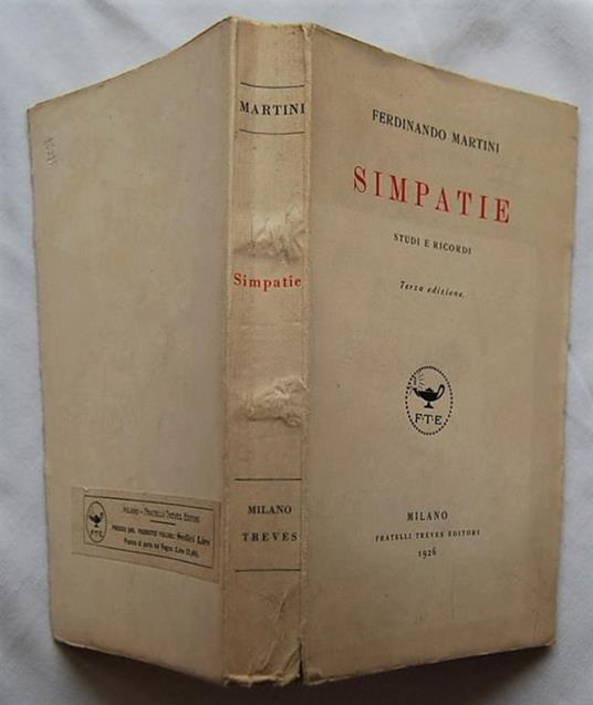 Simpatie. Studi E Ricordi - Ferdinando Martini - copertina