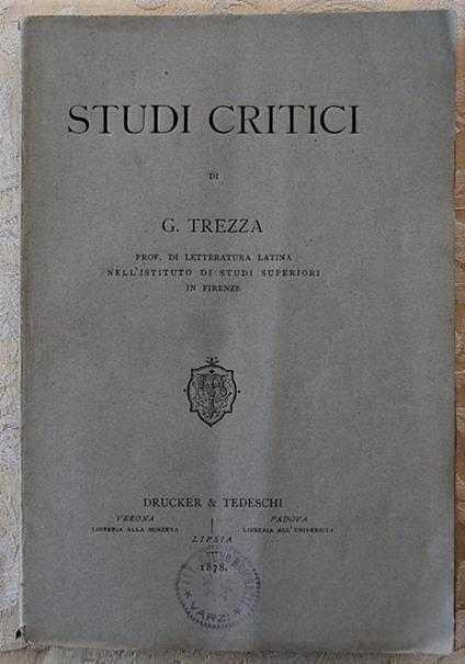 Studi critici - Gaetano Trezza - copertina