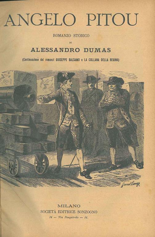 Angelo Pitou. Romanzo storico - Alexandre Dumas - copertina