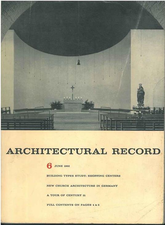 Architectural Record. June 1962, n. 6. Tema: Building Types Study 307: Shopping Centers - copertina
