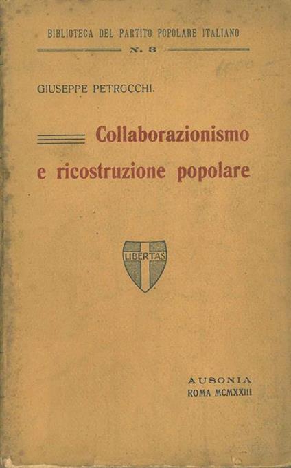 Collaborazionismo e ricostruzione popolare - Giorgio Petrocchi - copertina