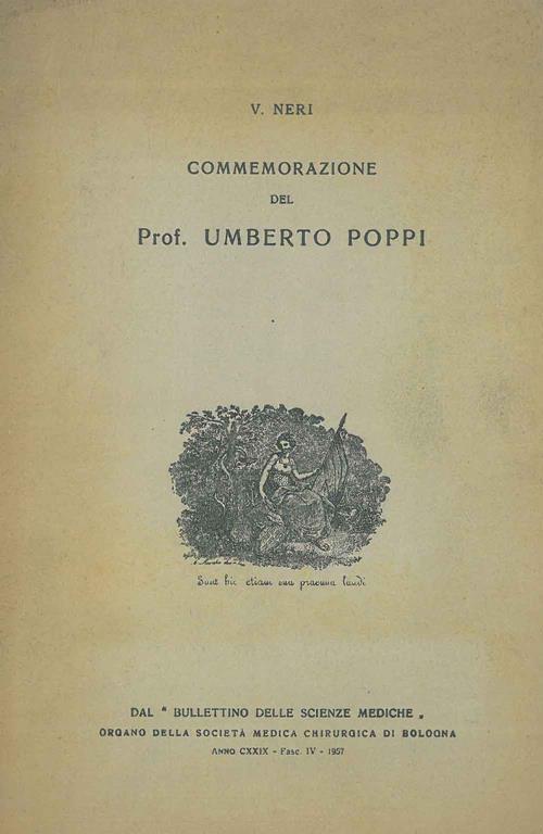 Commemorazione del Prof. Umberto Poppi - Vasco Neri - copertina