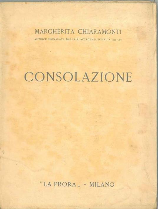 Consolazione - Margherita Chiaramonti - copertina