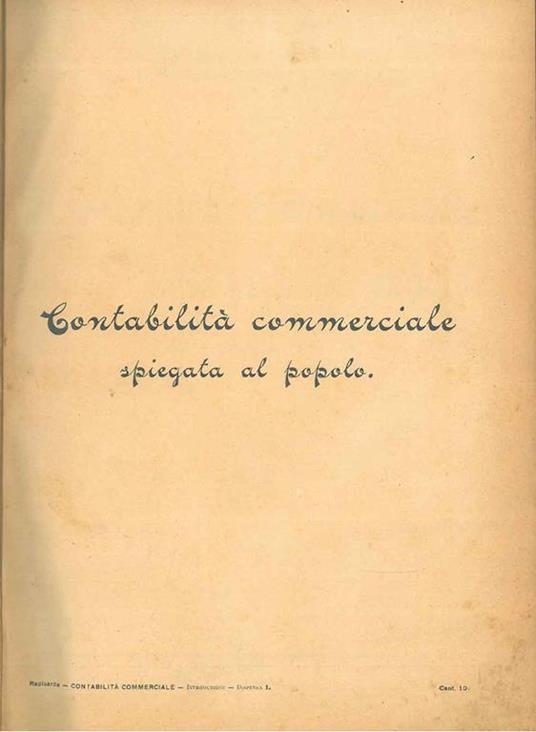 Contabilità commerciale spiegata al popolo - Domenico Rapisarda - copertina