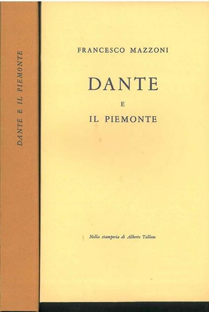 Dante e il Piemonte - Francesco Mazzoni - copertina