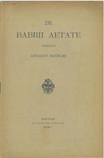 De Babrii Aetate. Copia autografata