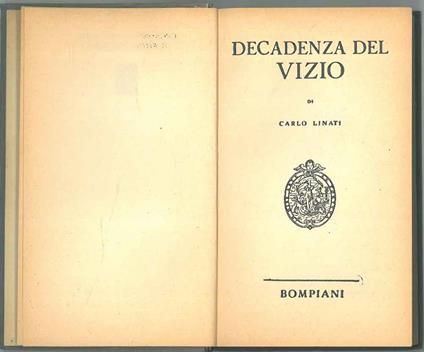 Decadenza del vizio - Carlo Linati - copertina