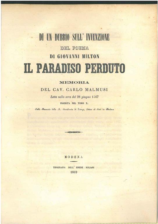 STUDIO BIBLIOGRAFICO ORFEO LIBRERIA ANTIQUARIA S.A.S.