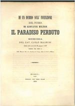 Di un dubbio sull'invenzione del poema di Giovanni Milton 