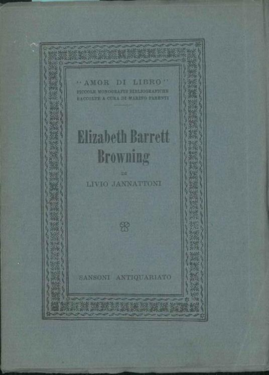 Elizabeth Barret Browing - Livio Jannattoni - copertina