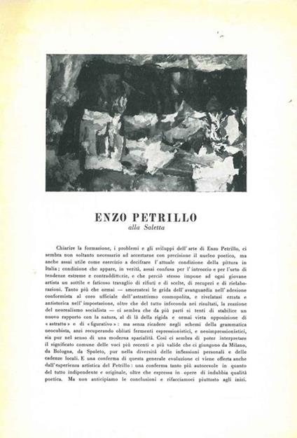 Enzo Petrillo alla Saletta. 1957 - Giorgio Falcidia - copertina