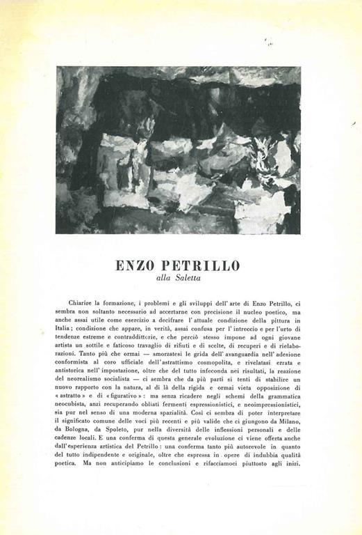 Enzo Petrillo alla Saletta. 1957 - Giorgio Falcidia - copertina