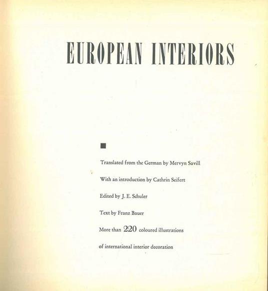 European interiors - Franz Bauer - copertina