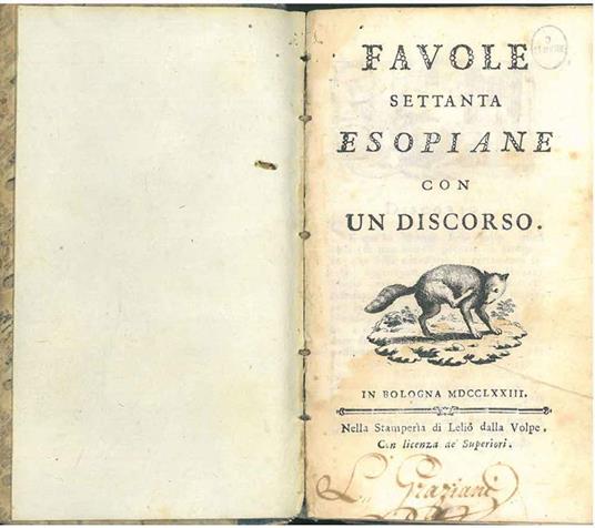 Favole settanta esopiane con un discorso - Esopo - copertina