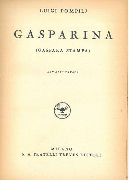 Gasparina. (Gaspara Stampa) - Luigi Pompilj - copertina