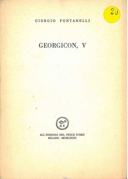 Georgicon V - Giorgio Fontanelli - copertina