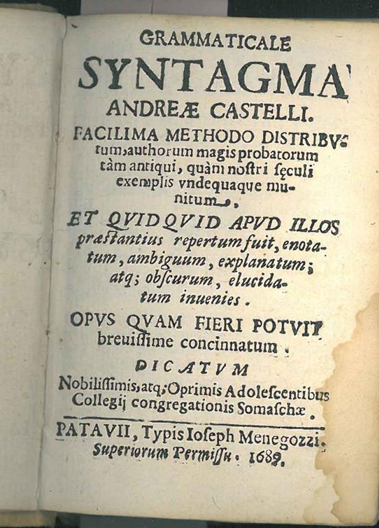 STUDIO BIBLIOGRAFICO ORFEO LIBRERIA ANTIQUARIA S.A.S.