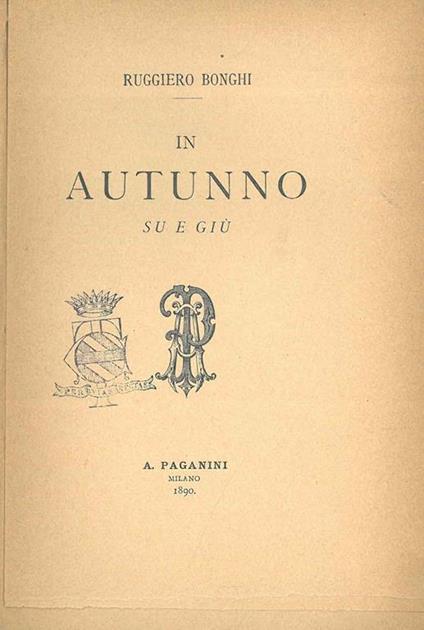 In autunno su e giù - Ruggiero Bonghi - copertina