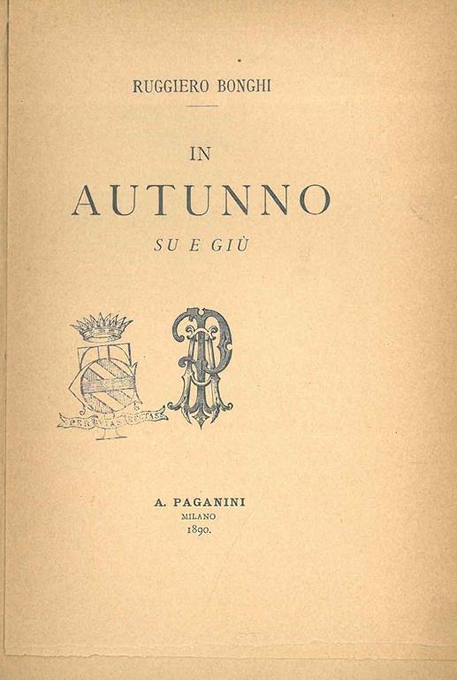 In autunno su e giù - Ruggiero Bonghi - copertina