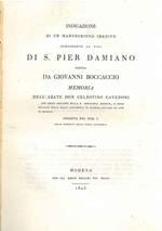 Indicazione di un manuscritto inedito contenente la vita di S. Pier Damiano scritta da Giovanni Boccaccio